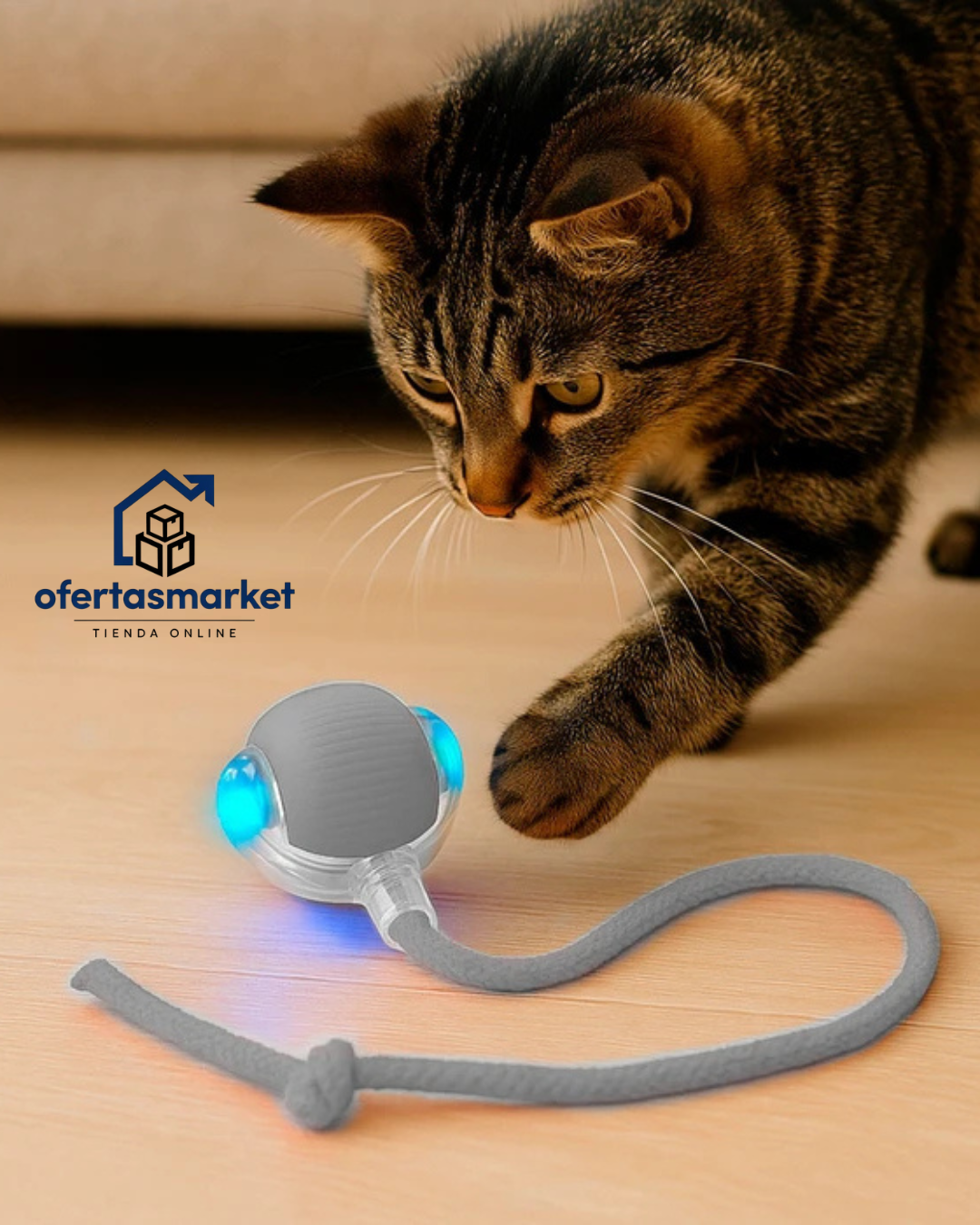 Pelota Inteligente para Gatos con Luz LED